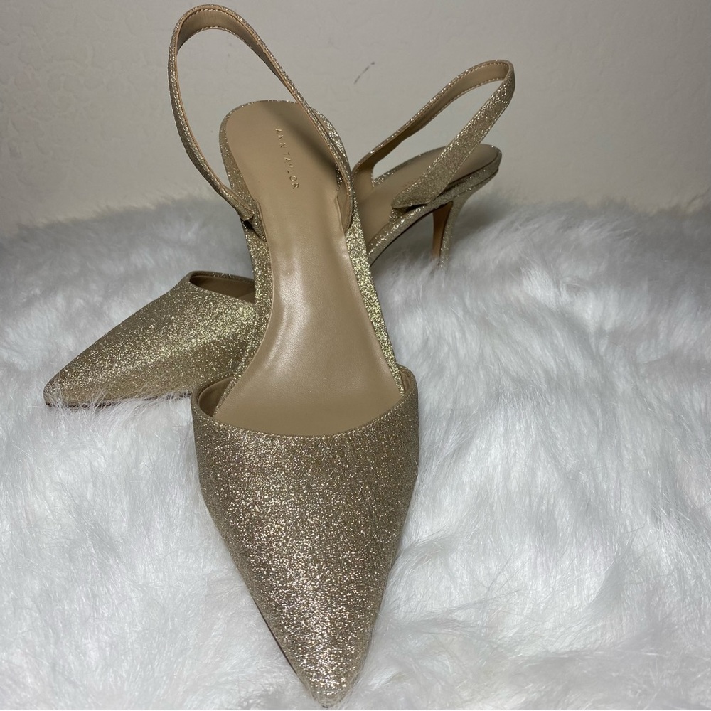 Ann Taylor Sparkling Gold Heels